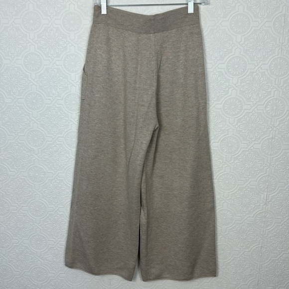 Nap Heverly Ann Set Matching Loungewear Wool Blend Tan Cream Neutrals Wide Leg - Picture 15 of 16